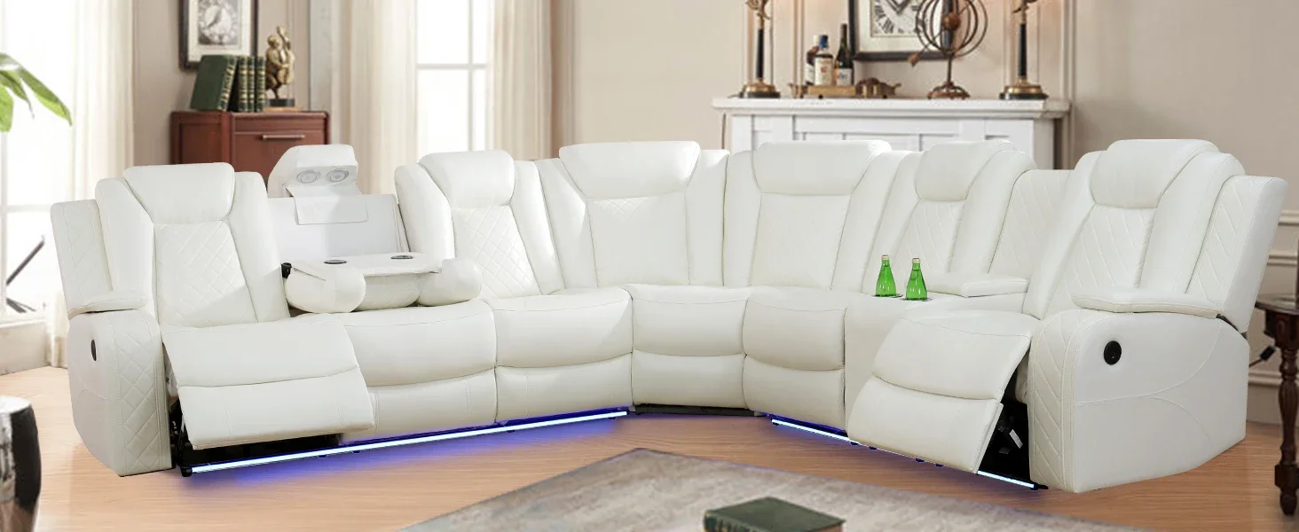 Power recliner sectional