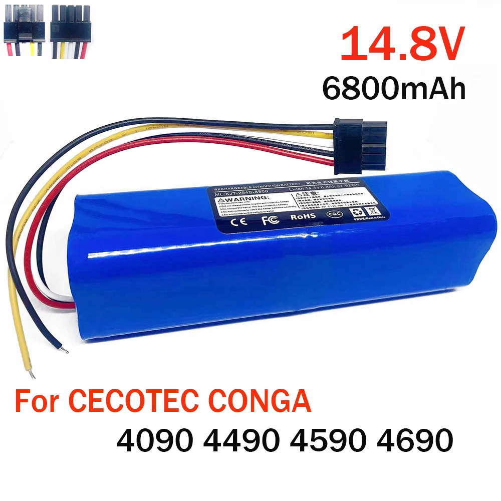 

14.8V 6800mAh 100% New CECOTEC CONGA 4090 4490 4690 4590 Mopping Robot Battery Pack Netease Intelligent Manufacturing NIT Model