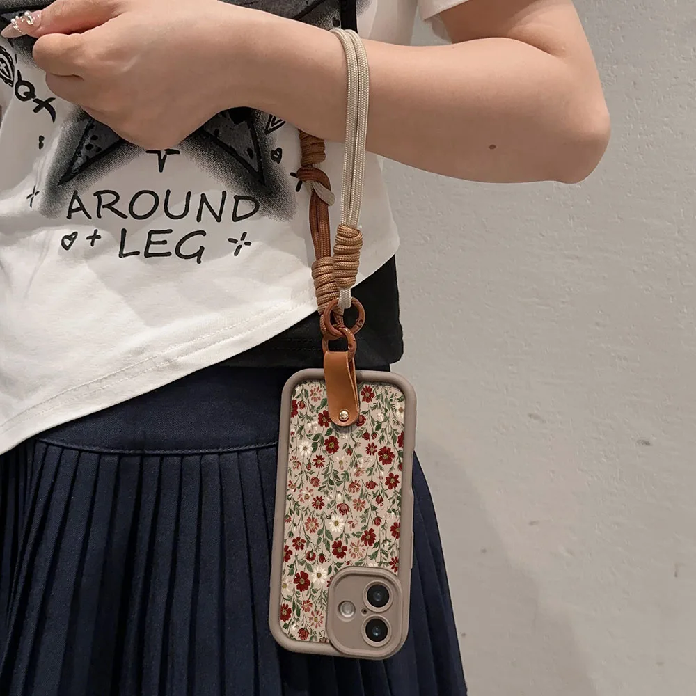 Retro Handykette Hülle Für Xiaomi Poco - Blumen Design_voghion.com