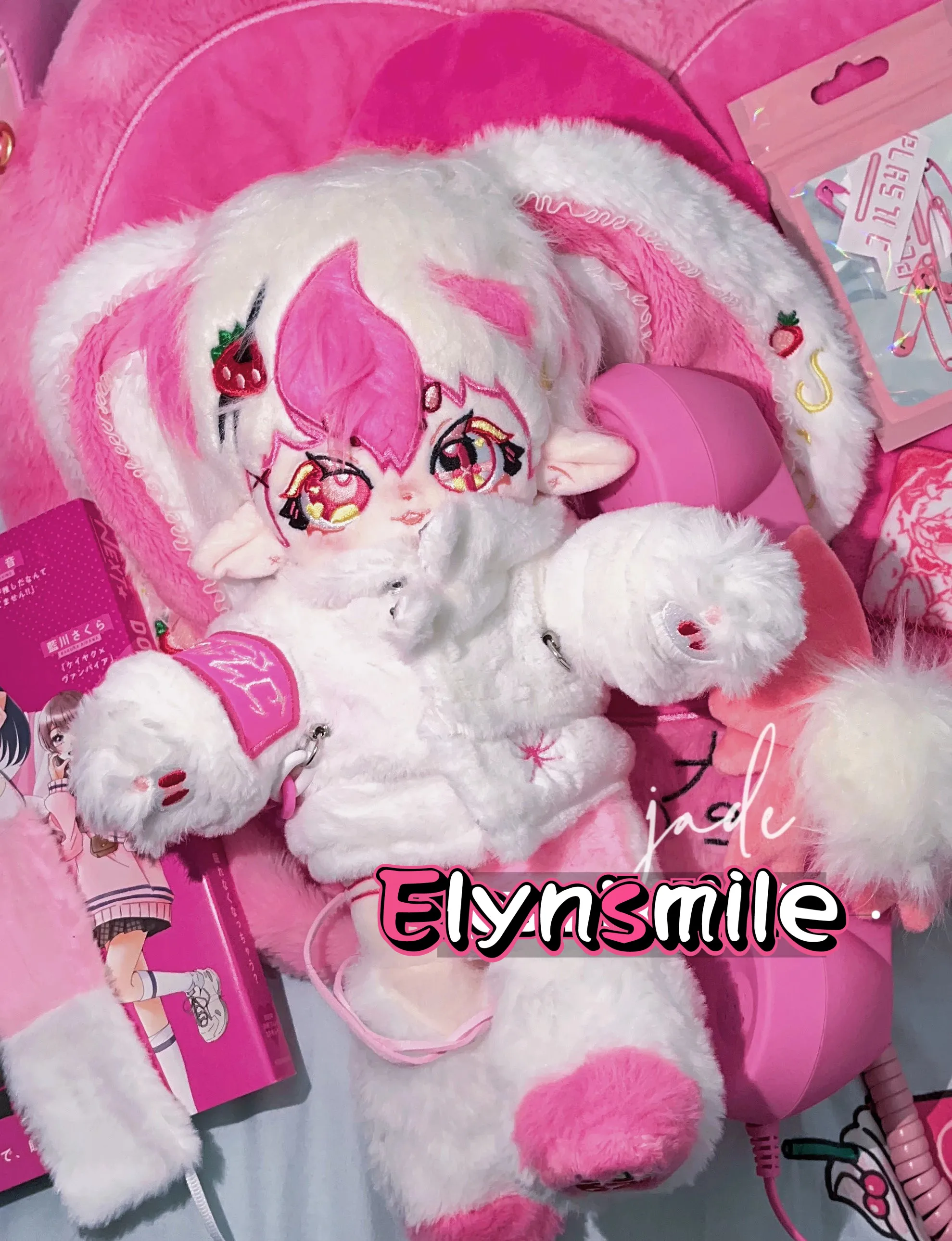 

In Stock Anime Game No attributes Pink Rabbit Ears Monster 30cm Long legs Plush Doll Clothes Pillow Anime Figure Toy For Kids