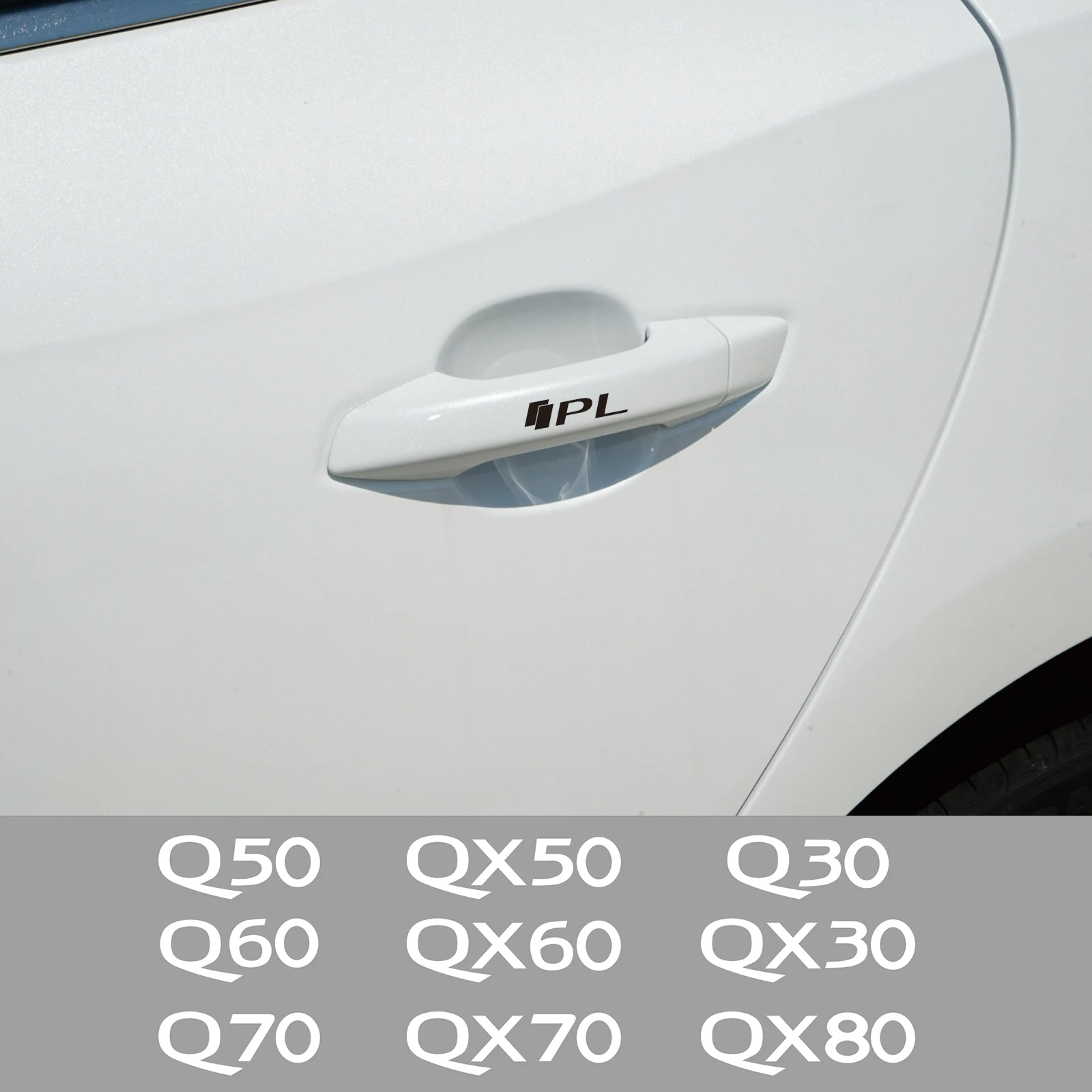 

4PCS Car Door Handle Reflective Stickers for Q30 Q50 Q60 Q70 PL QX30 QX50 QX60 QX70 QX80 Vinyl Auto PVC Decal Accessories