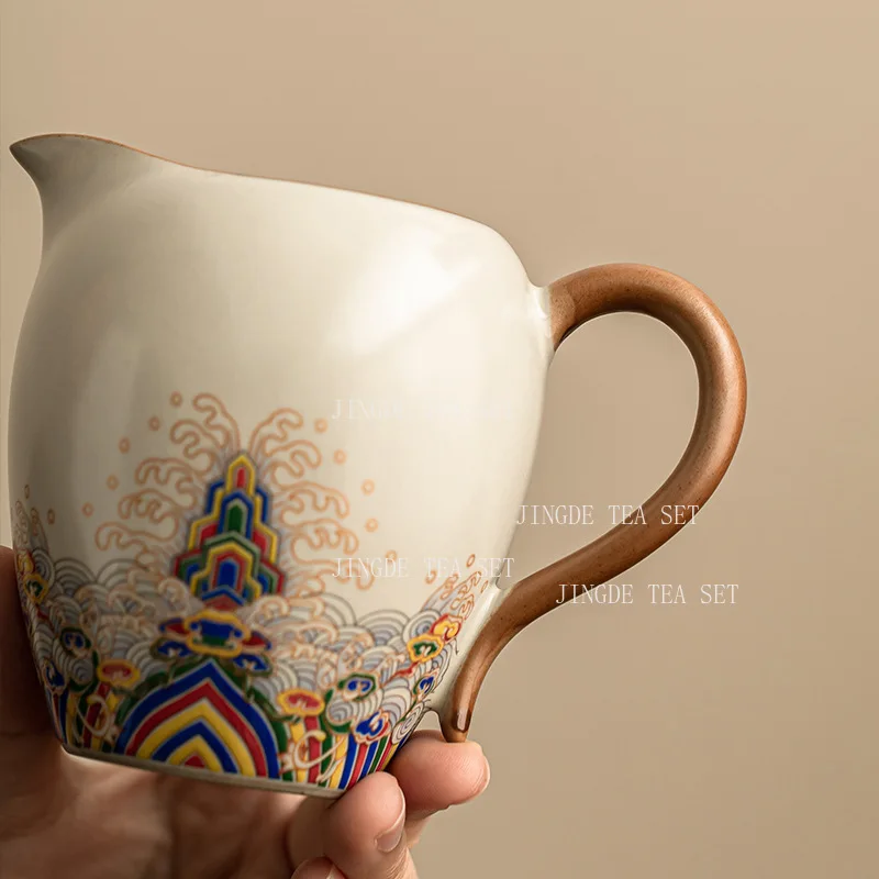 Ru Kiln Fair Cup Household All Ceramic Sea Cliff Tea Divider Chinese Kung Fu Tea Filter Strainer Tea Ceremony Accessories