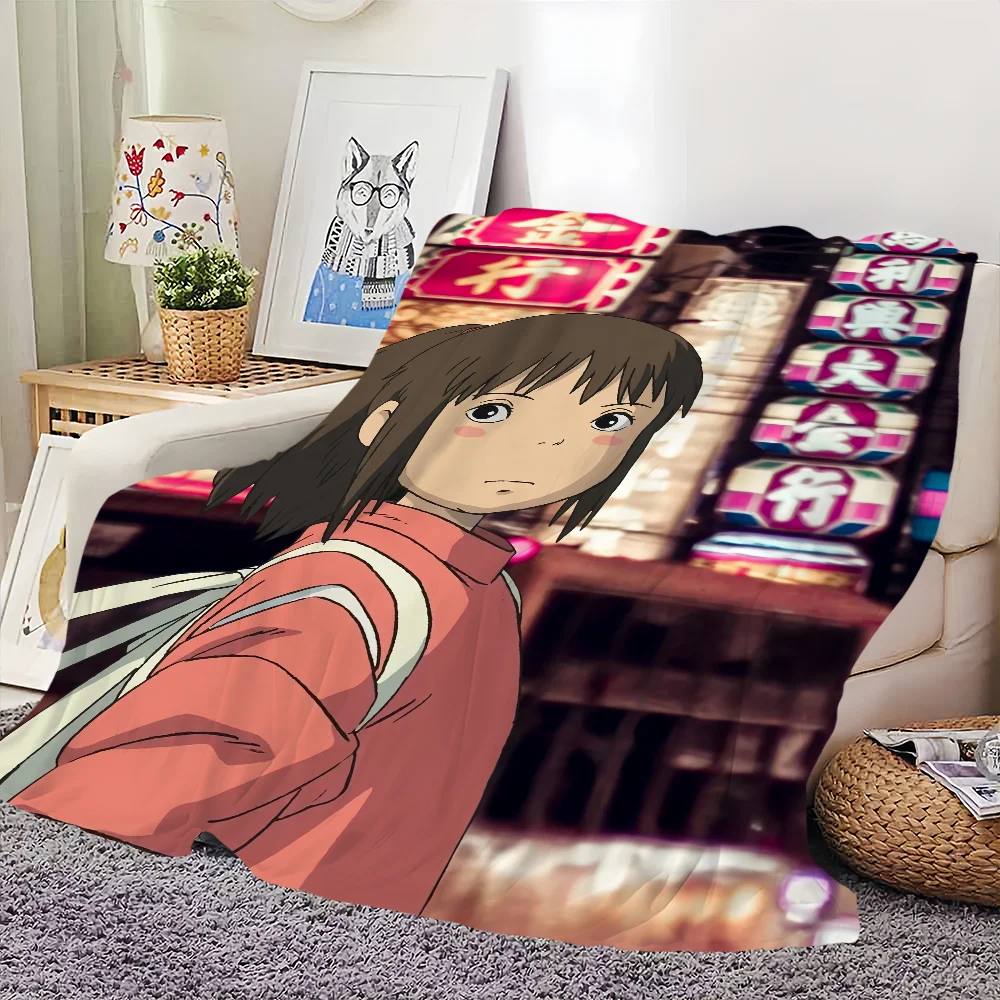 Anime S-Spirited A-Away Girl Blanket Skin friendly comfort warm soft plush blanket suitable sofa living room office bedroom 3