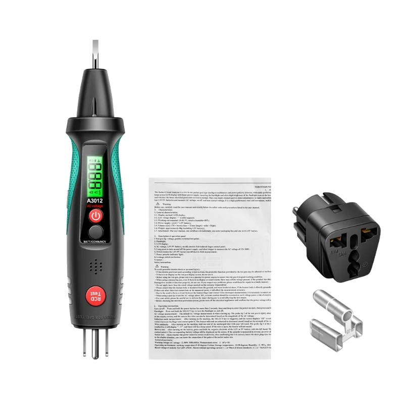 

Multimeter Pen Type Socket Outlet Analysers Tester with Power Polarity Dropship