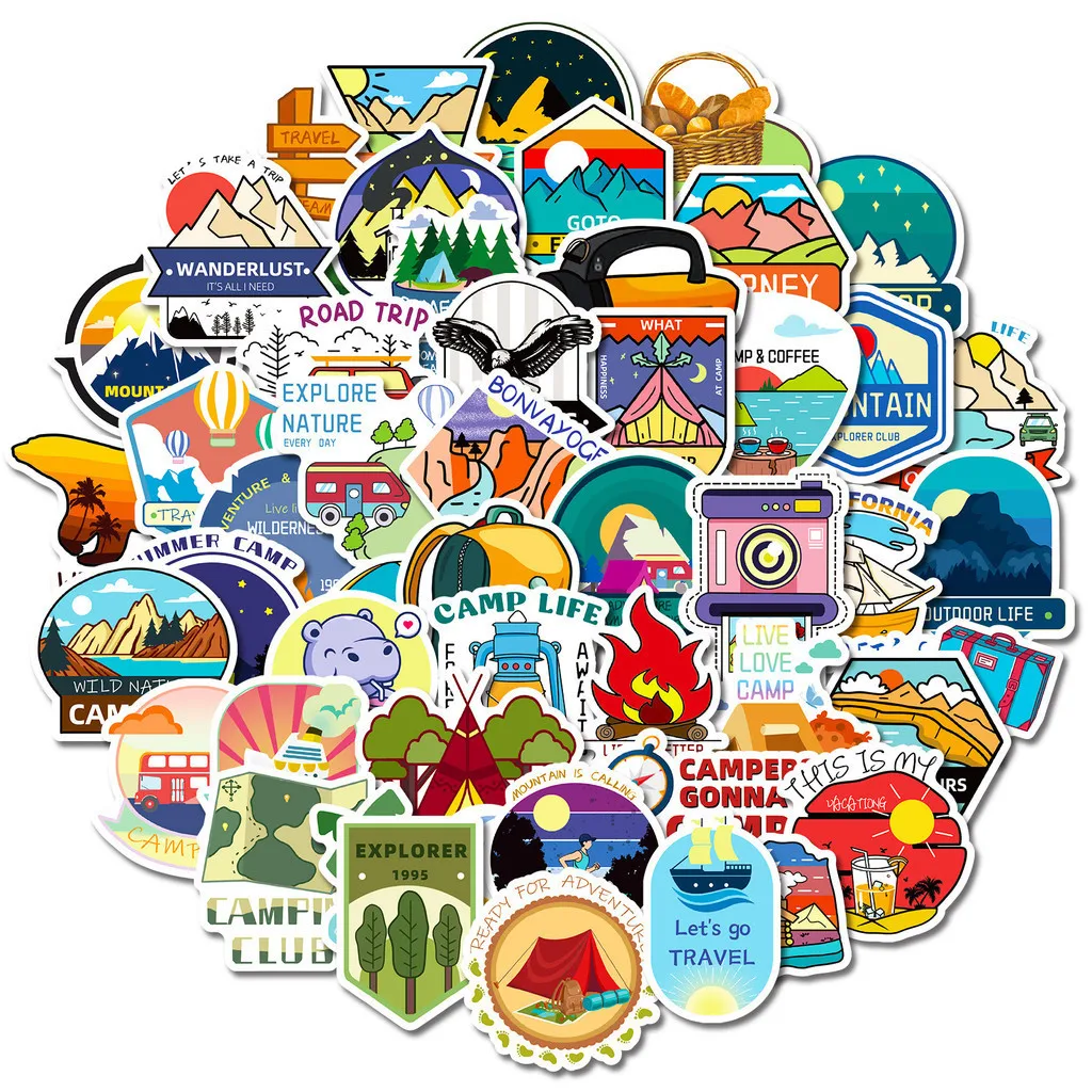 50PCS Outdoor Camping and Exploration Waterproof Graffiti Stickers for ...