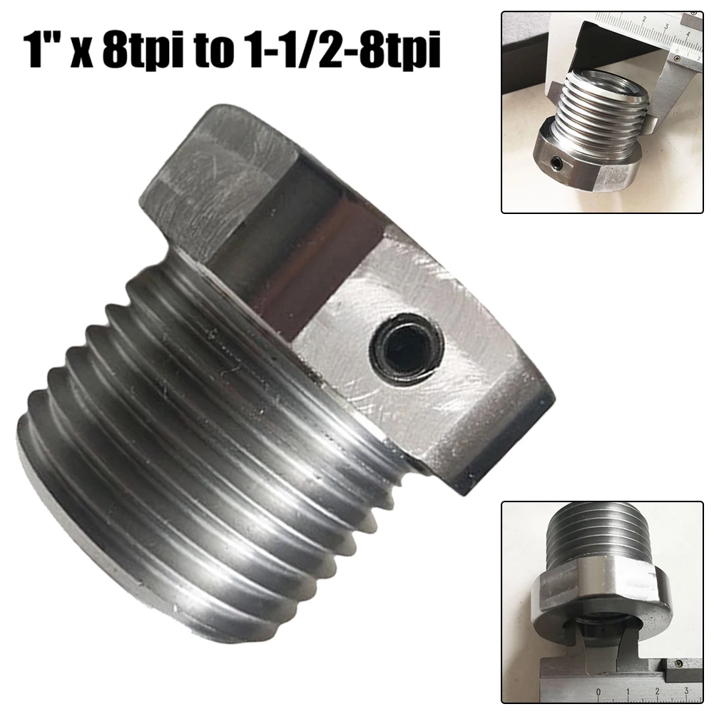 Wood Lathe Chuck Adapter Screw 1 1 2 8 TPI To 1 8 TPI Thread Spindle Adapter For Wood Turning Lathe Woodworking Tool Access