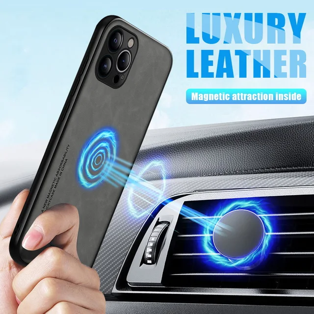 Magnetic Leather Case for iPhone with unbeatable discounts and free shipping