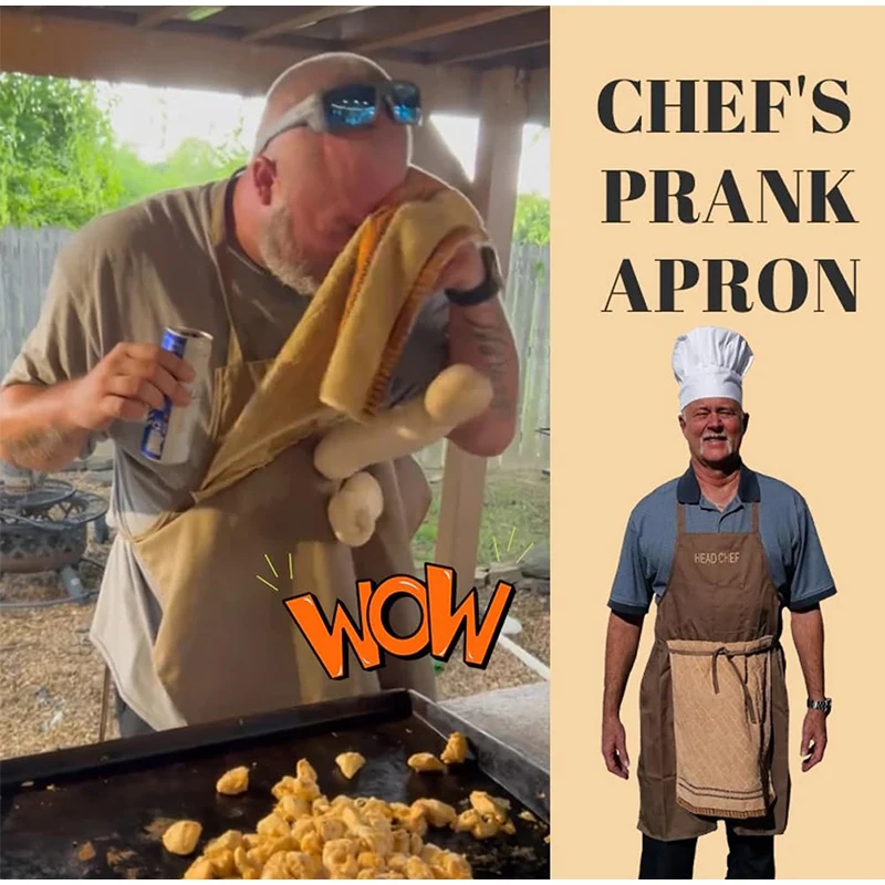 Description Picture 3 of itemCreative Chef's Prank Apron For Men - New The Ultimate Gag Gift Funny Cooking Grilling Aprons - Surprise Hiding In Pocket 2025