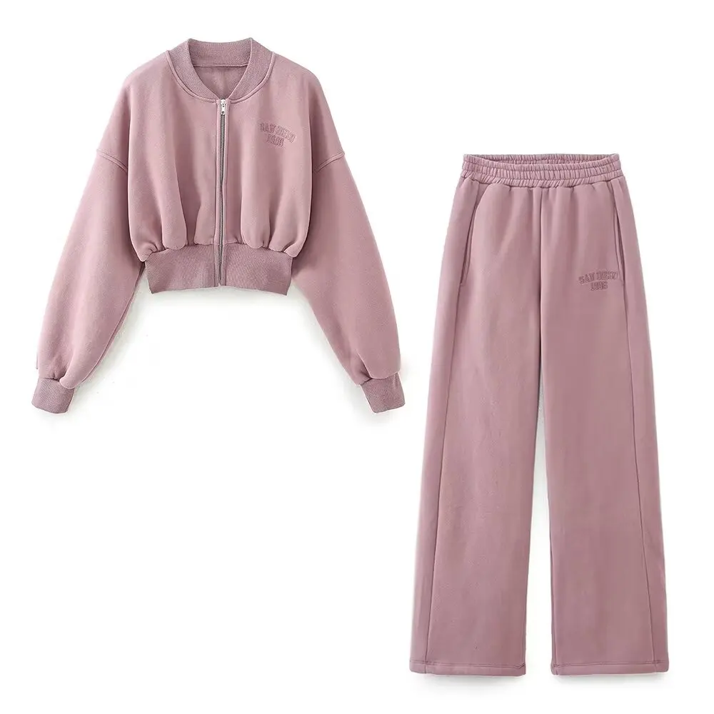 

Women New Fashion Cropped Hooded Casual Sweatshirts Vintage Long Sleeve Zipper Female Outerwear Tops + Skirts Women's suit