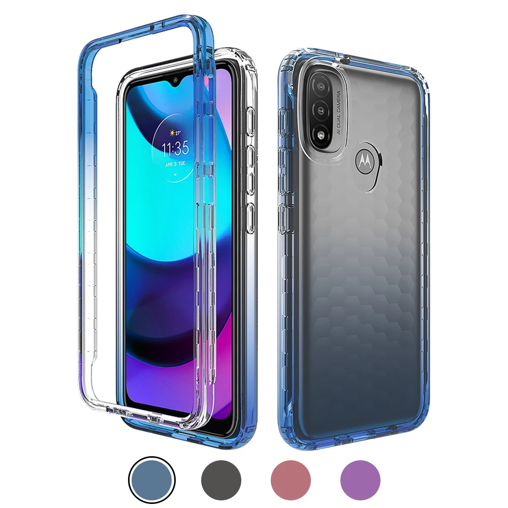 

Чехол для Motorola Moto E20 E30 E40 2 в 1 Гибридный противоударный чехол для телефона с градиентом для Moto E32s E32 G Pure G Power 2022