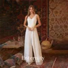 Customized Jumpsuit Bride Dress V-Neck Wedding Dress Modern Floor-Length Lace Chiffon Wedding Dresses for Woman Vestidos Dresses 1