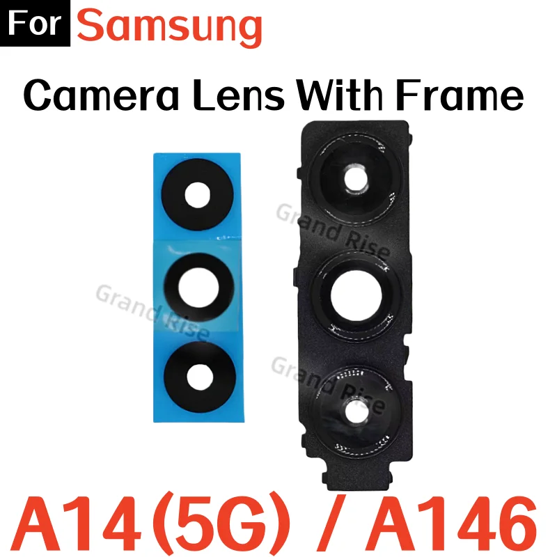 Rear Smartphone Camera Glass Lens Replacement with Frame and Adhesive Sticker
