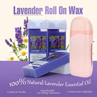 Painless Lavender Roll On Wax kit use for Sensitive Skin Wax Roller Roll On Wax Warmer for Hair Removal at Home Waxing Kit 1