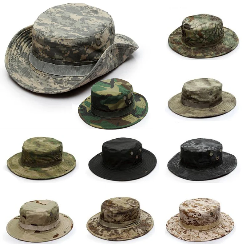 Camouflage Tactical caps for men Boonie Hat atacs Camo Sun Bucket Cap Fishing Hiking Hunting Hats gorras Gear camouflage hat,tactical hat,tactical boonie hat