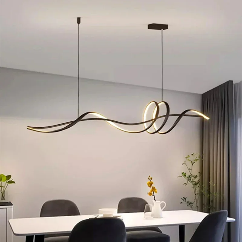 Nordic Minimalist Led Pendant Lights Stylish for Living Dining Room Kitchen Chandelier Lamp Home Decor Hanging Lighting Fixture