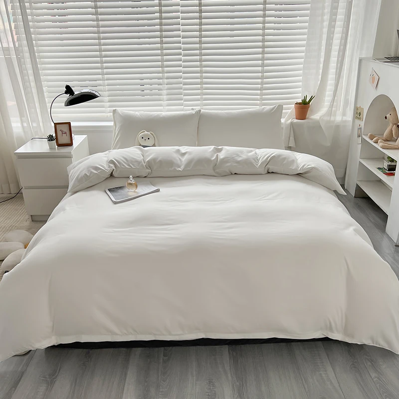 3 parçalı çift renkli nevresim + yastık kılıfı, nevresim takımı, yumuşak ve nefes alabilen yatak odası veya misafir odası (çekirsiz)