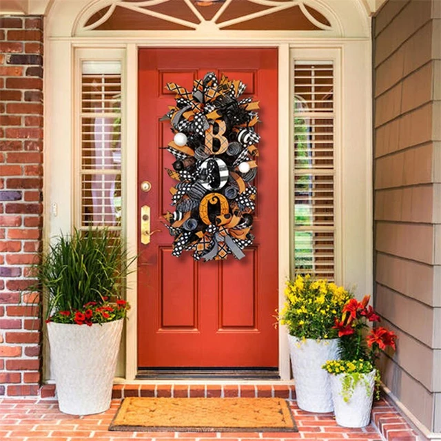 Couronne d'Halloween - Accroche-porte - Décoration de maison