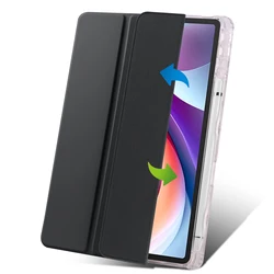 Lenovo Tab 11 Tablet Case with Pen Holder and Folding Stand, Acrylic Clear Hard Cover for Lenovo Idea Tab 11in (Black)