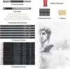 Drawing Pencils Sketch Pencil Art Supplies Set For Adults Beginners Professional Sketching Art Graphite Charcoal Blending Stump 6