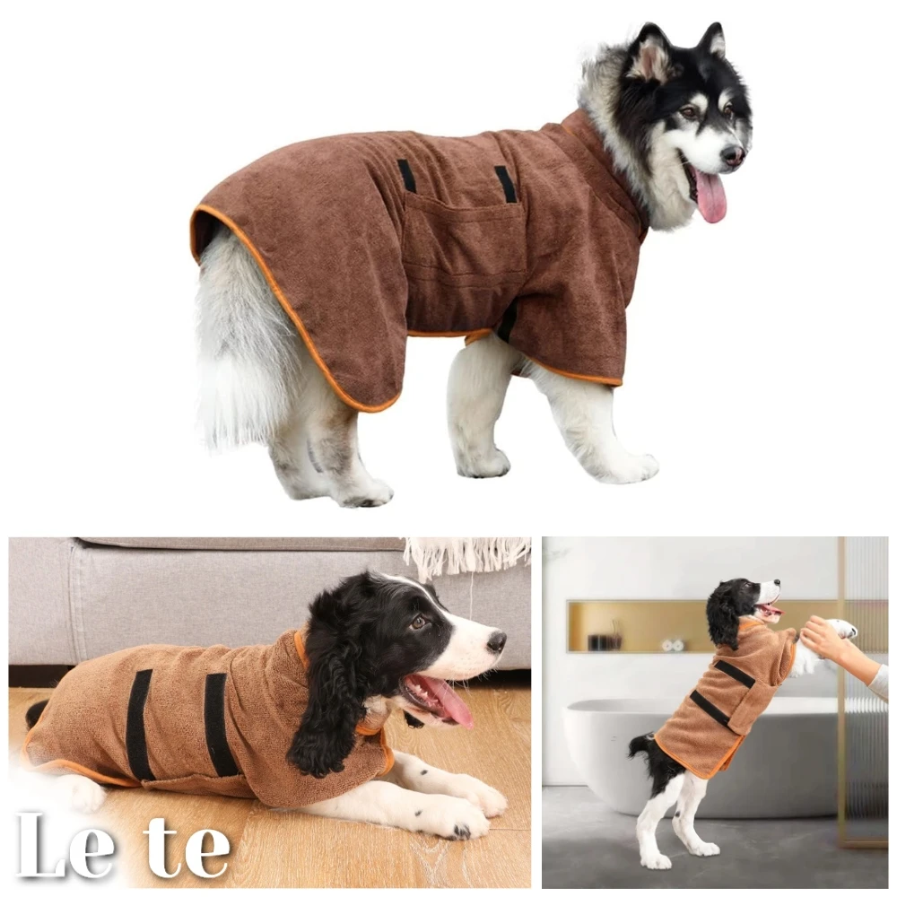 

Dog Bathrobe Bath Towel Adjustable Dog Drying Coat Absorbent Towel For Large/Small Dog Super Fast Dry Soft Pet Dog Accessories
