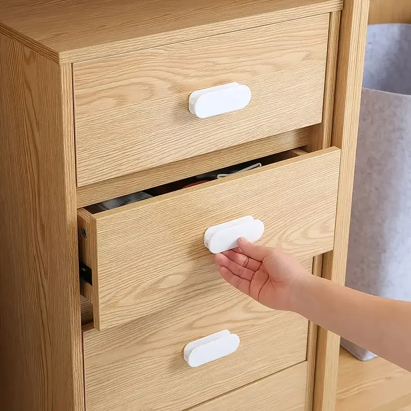 2PCS Handle Self-Adhesive Cabinet Window Drawer Door Wardrobe Handle Opening Sliding Door Handle Auxiliary Device