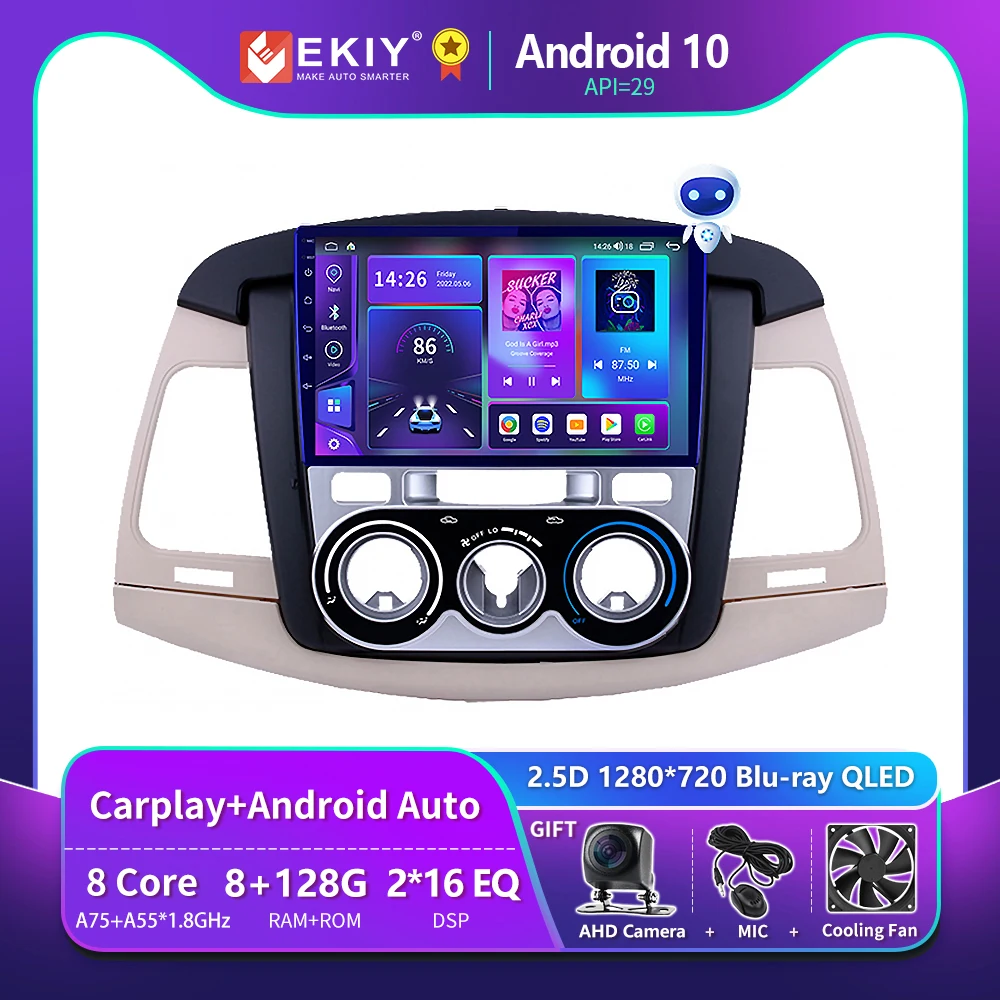 EKIY T900 QLED Android 10 Car Radio For Toyota Innova Manual 2007.