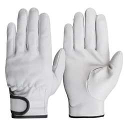 Cowhide Leather Work and Safety Gloves for Heavy-Duty Protection (White)