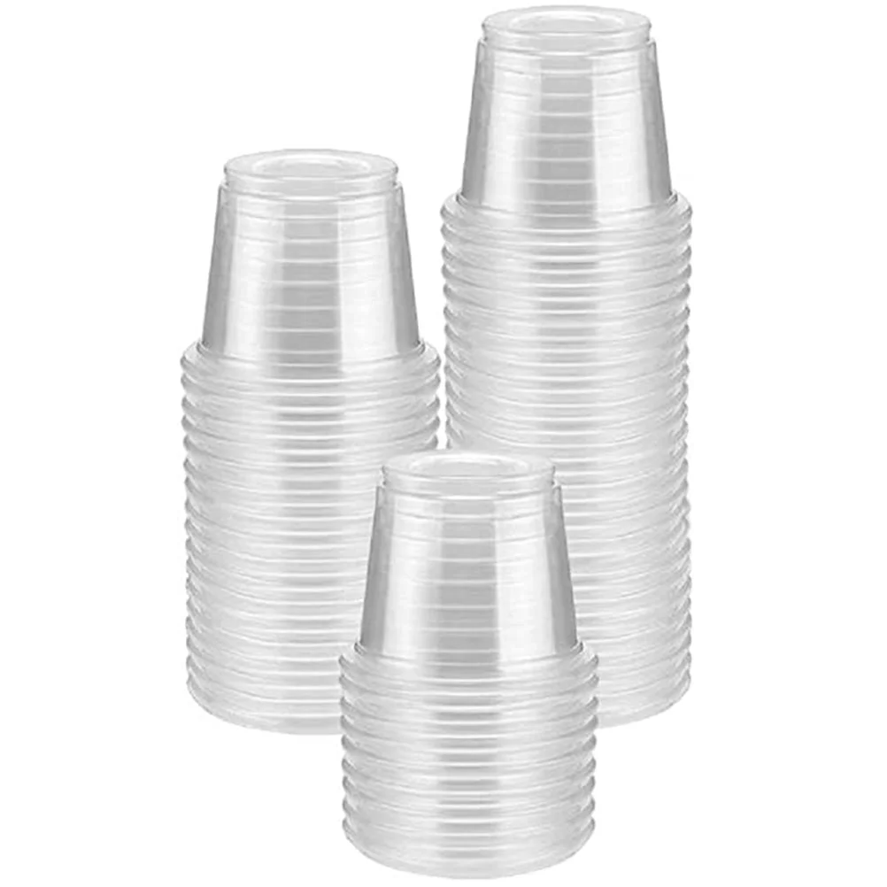 200 Pcs Tasting Cup Hard Plastic Cups Coffee Paper Clear Disposable with Lid Food Packaging Shot Glass Glasses Small Vase