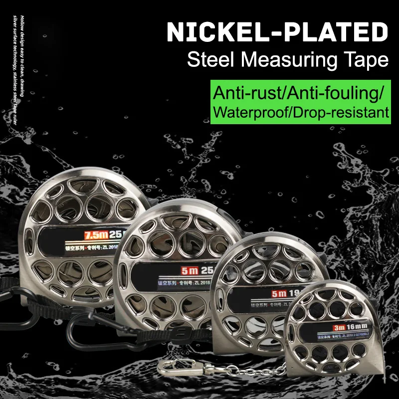 Hollow Stainless Steel Tape 3m/5m/7.5m Waterproof Metric Retractable Measurement Ruler Anti-Corrosion Woodworking Measuring Tape tape measure measuring tape
