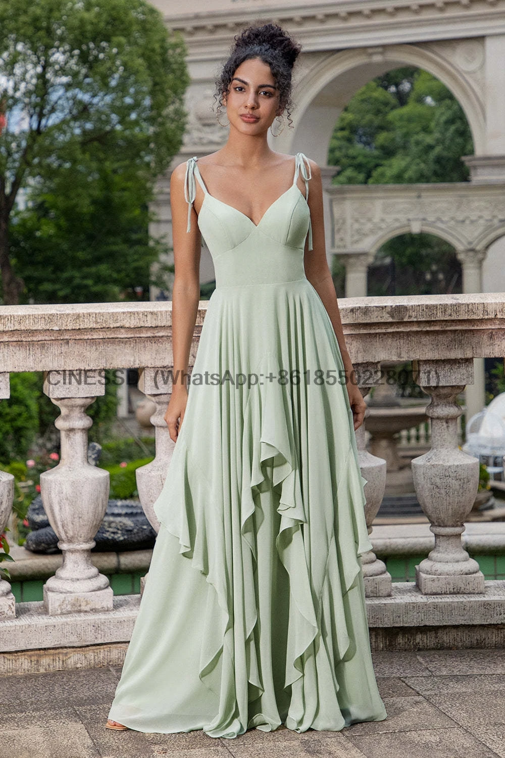 blue dress for baby girl Mint Prom Dress,Mint Homecoming Dress,for This Mint Chiffon Bridesmaid Dress main image 1
