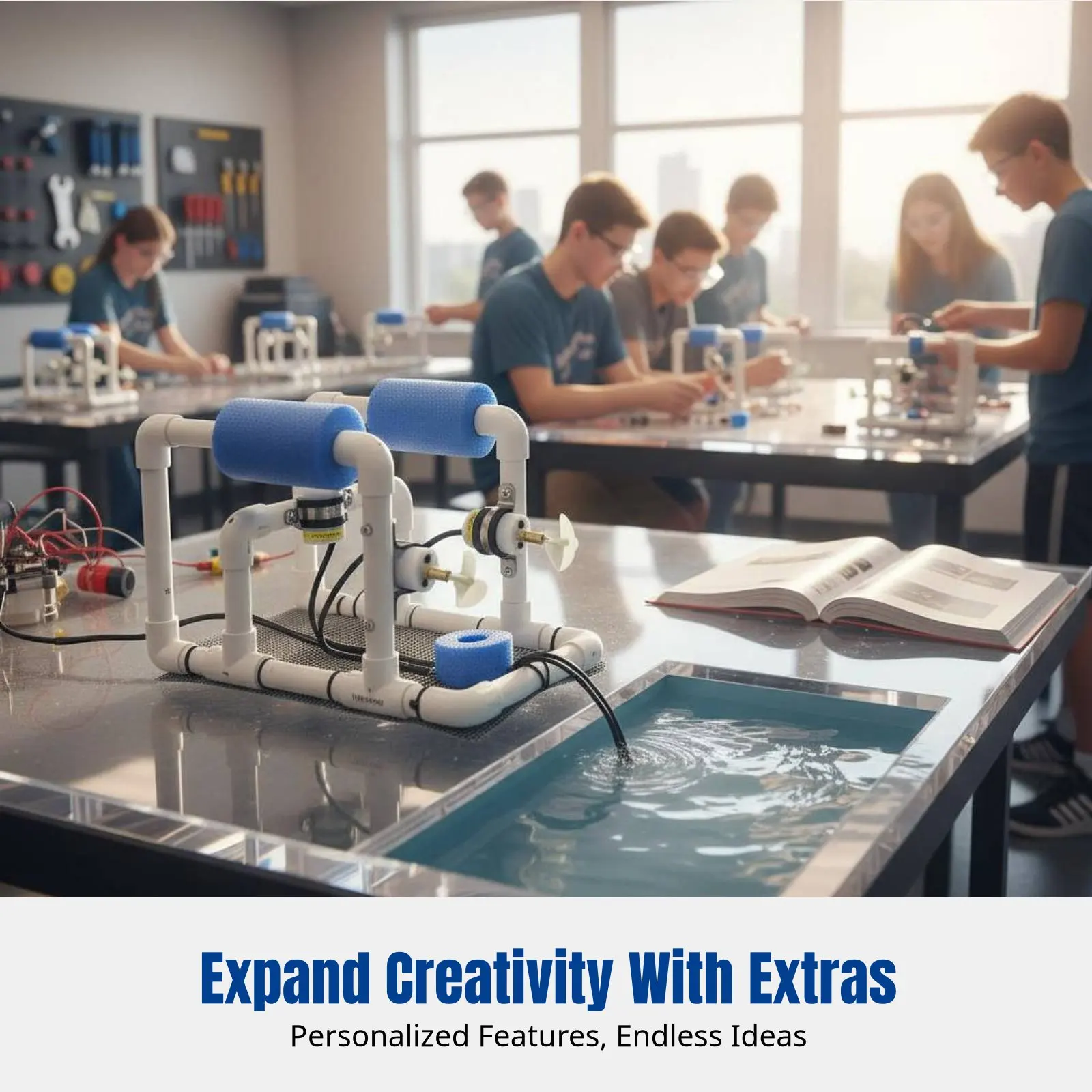 수중 ROV 로봇, DIY 학생 교육용 키트, 브러시드 추진기, 7.4V, 탐험, 10m/20m 케이블