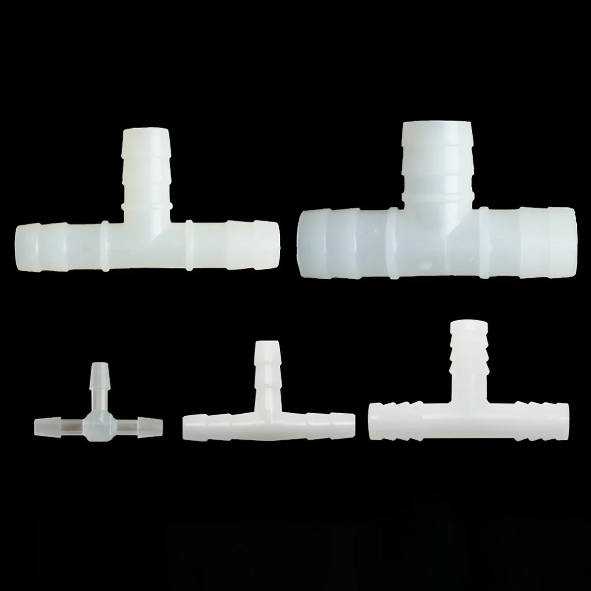 5PCS 1.6/2.4/3.2/4/5/6/8/10/12/14/16/18/20/25mm Hose Barb Equal Tee Plastic Connector Pipe Fitting For Aquarium Fish Tank