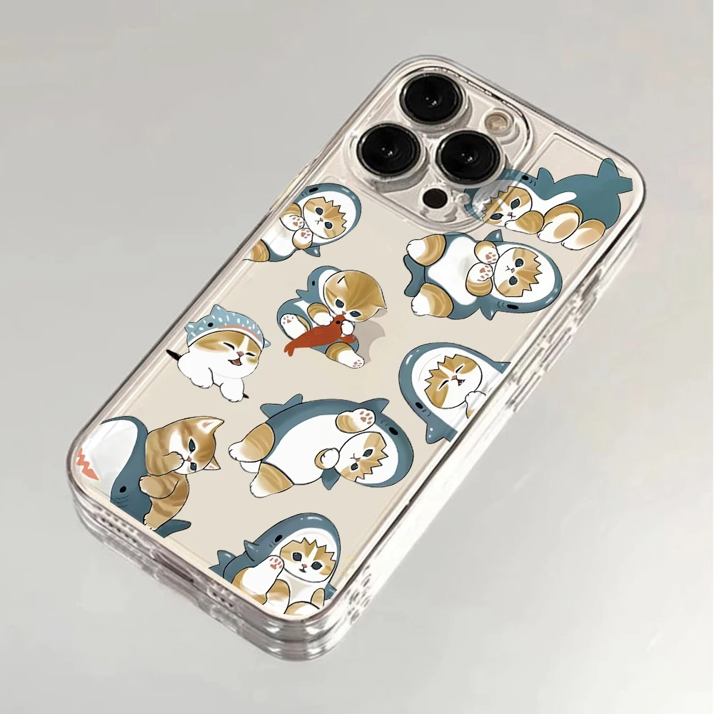 Shark Hat Mofusand Cat Clear Soft Phone Case