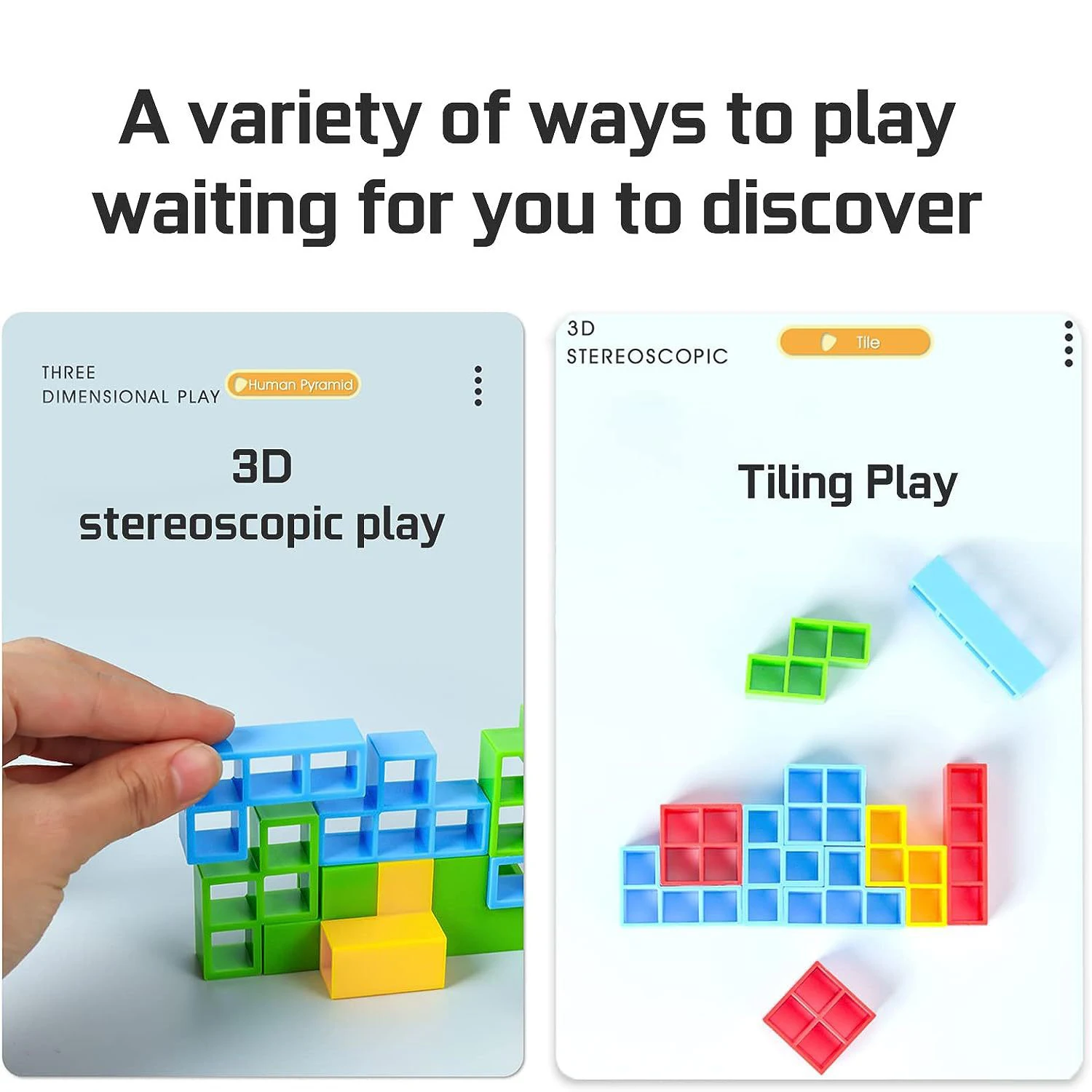 Stacking Blocks Tetra Tower Balance Game Stacking Building Blocks Puzzle Board Assembly Bricks Educational Toys for Childs
