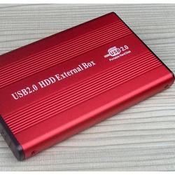 Compact Aluminum External Hard Drive Enclosure with LED Indicator (IDE Red)