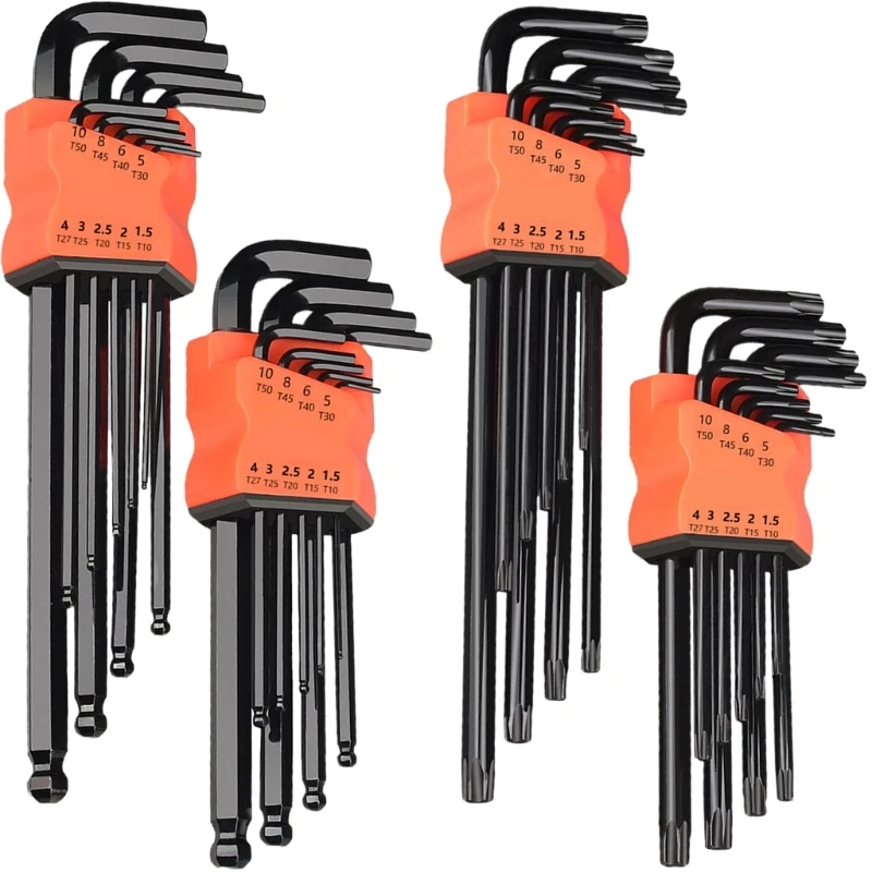 

9Pcs Allen Key Wrench Lengthen Arm Ball End Hexagon Key Set Wrench L Shaped