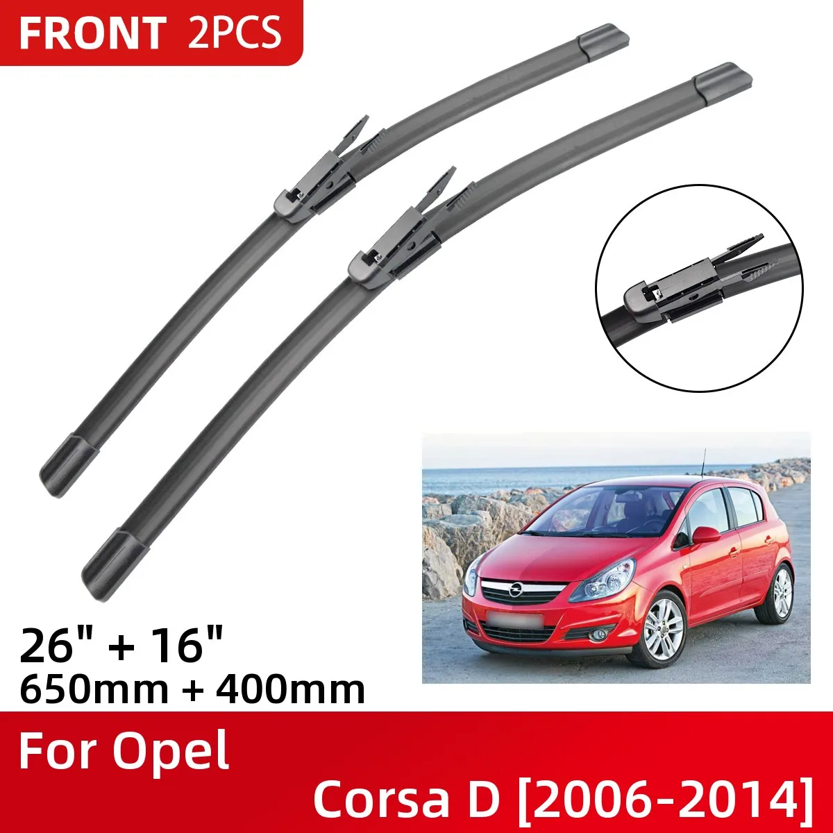 Front Wiper Blades For Opel Corsa D 20062014 Windshield Windscreen