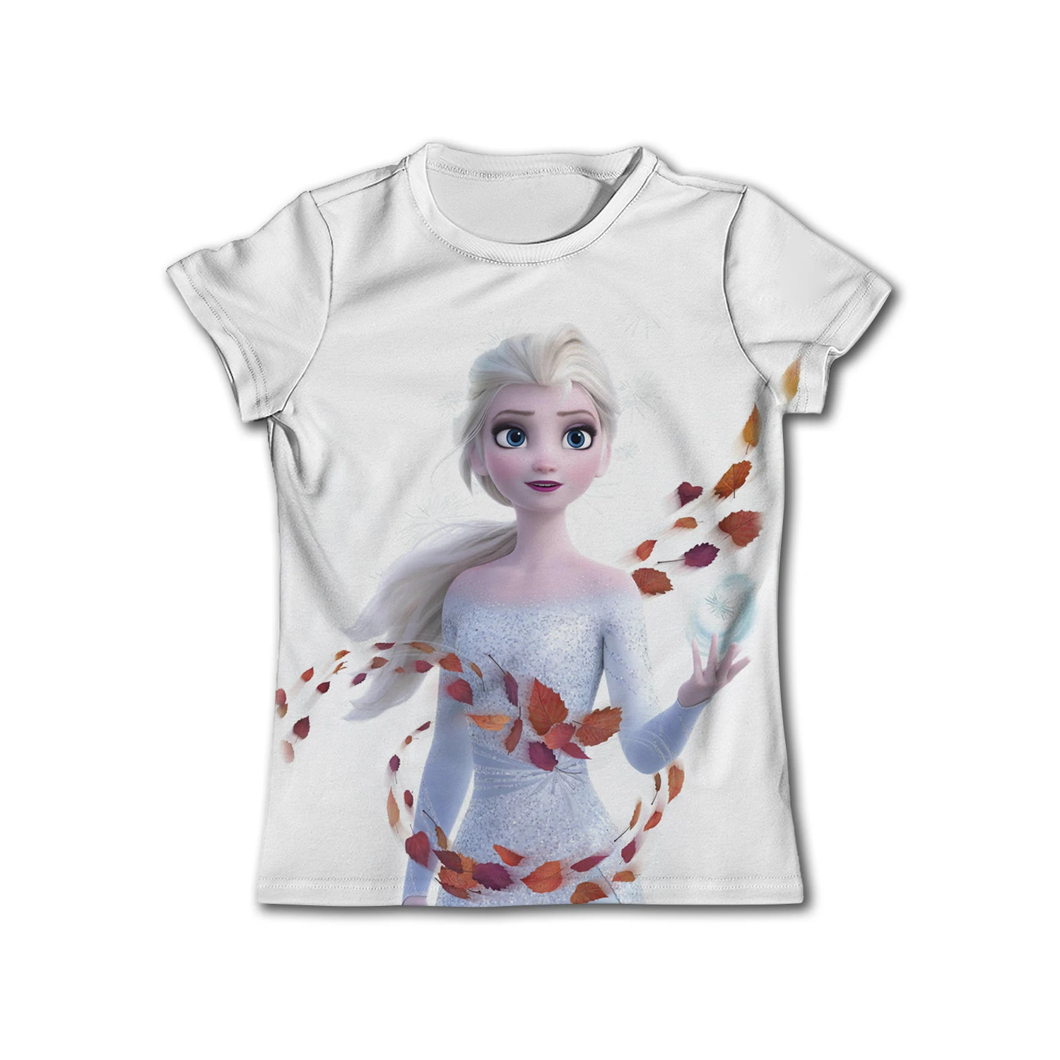 Lovely Frozen Elsa T-shirt For Kids Girls Clothes Disney T-shirts Children Summer Short Sleeve Baby T Shirts Birthday Gift 2-14T 6