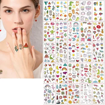 30 Pz/set Ins Serie Colorato Arcobaleno Espressione Adesivo Del Tatuaggio Viso Mano Bella Body Art Falso Tatoo Temporaneo Impermeabile Taty