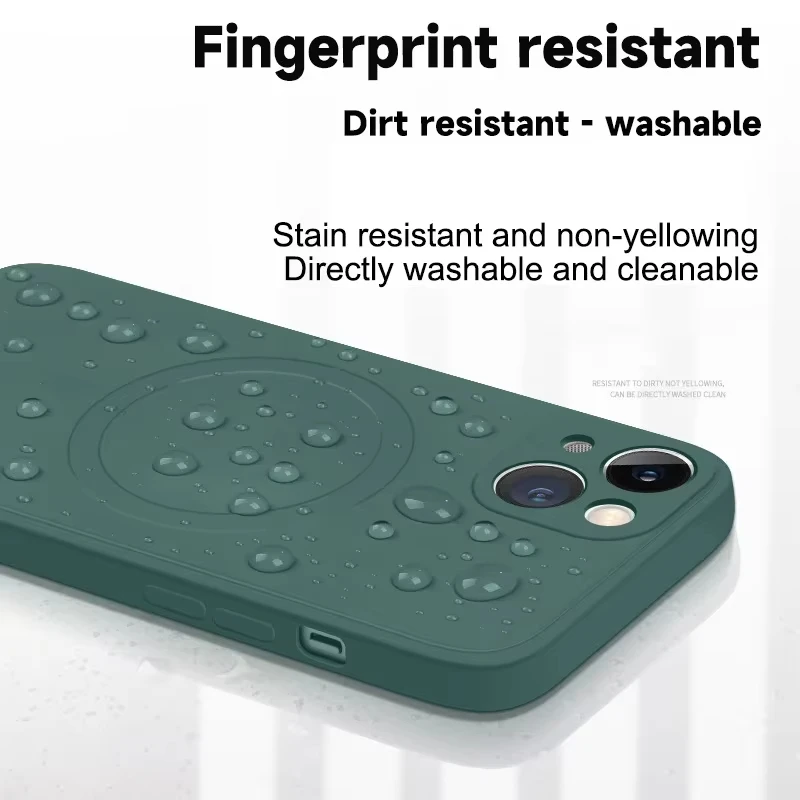 Liquid Silicone Magnetic Wireless Charging Phone Case - Soft TPU Back Cover
