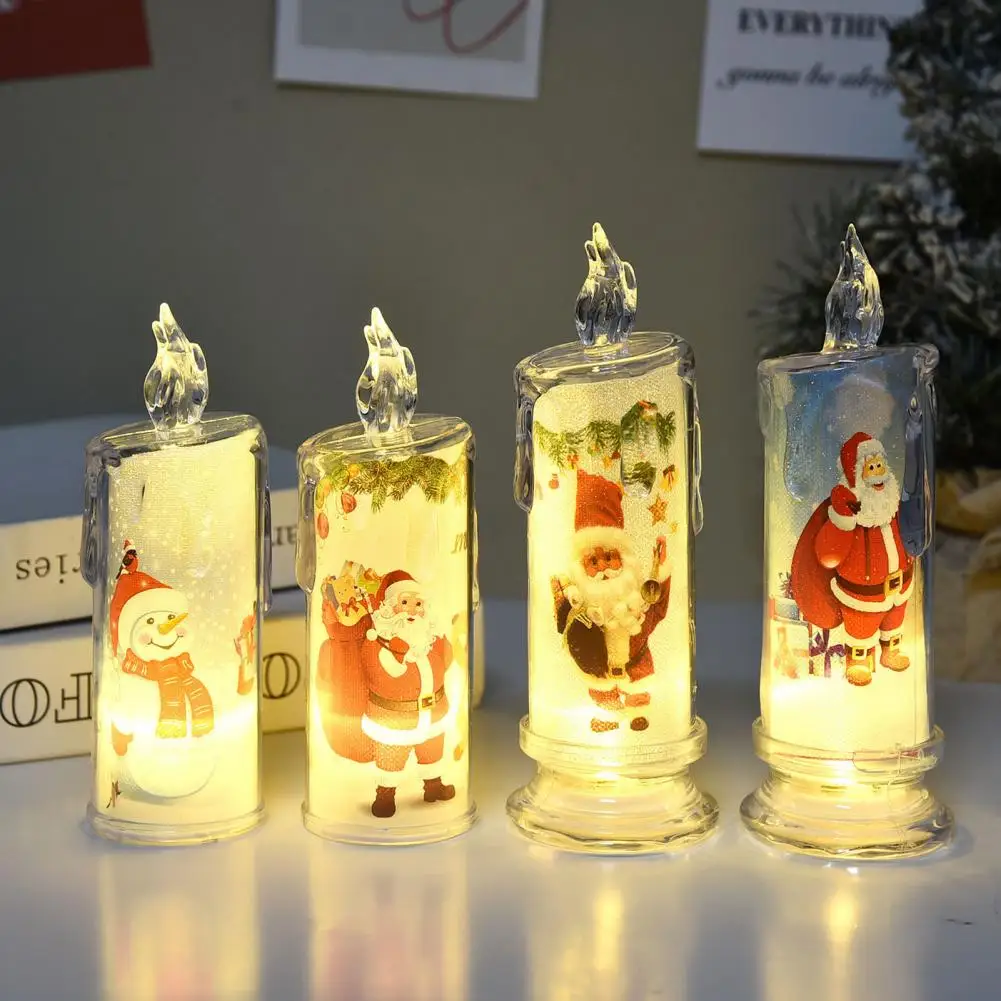 

Flameless Candle Light Festive Led Christmas Candles Santa Claus Snowman Elk Decorations Party Favor Gift for Holiday Night