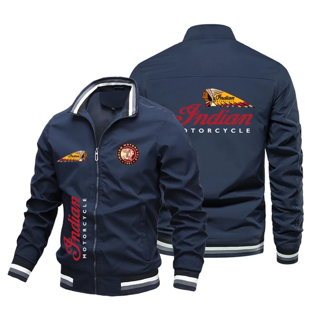 2024 New Exquisite Printed Indian Baseball Jackets, Motorcycle Jackets, Bombers, Pilots, Fashion,Spring and Autumn Men's Jackets