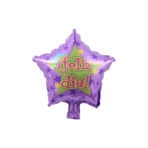 

10inch 10pcs Spanish Feliz Dia Star Round Happy Every Day Foil Balloons Globos For Kids Event Party Decorations Baby Shower