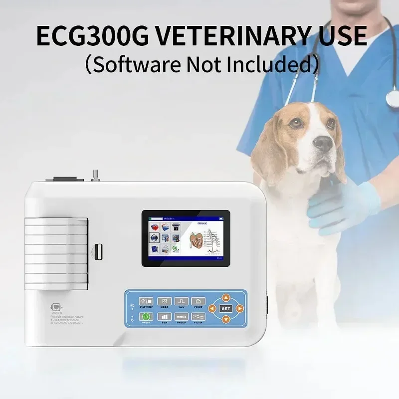 CONTEC ECG300G Digital 3 Channel 12 Leads ECG/EKG Machine Human/Veterinary Use Electrocardiograph