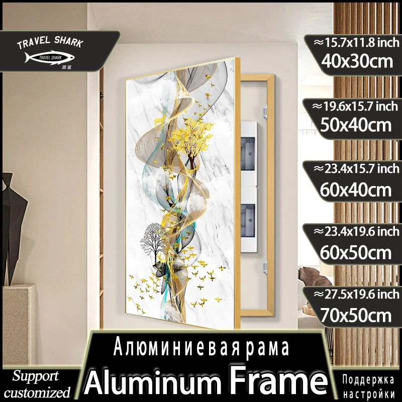 

Home Mural Wall Art With Metal Frame Custom Living Room Decor Picture Poster Modern Decorative Painting Of Electric Meter Box