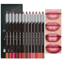 12pcs Nude Lip Liner Pen Matte Smooth Lasting Lip Liner Velvet Non-stick Cup Lip Gloss Matte Lipstick Cosmetics 1