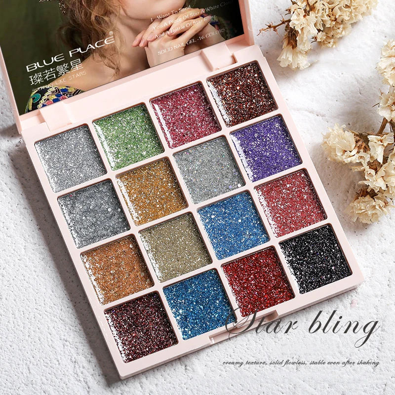 16Color/Set Nagel Solid Kleber Set Pudding Nagellack Palette Nagelsalon Maniküre Gelee Farbe Nagelgel Set Für Nail Art Dekoration – Detail 7