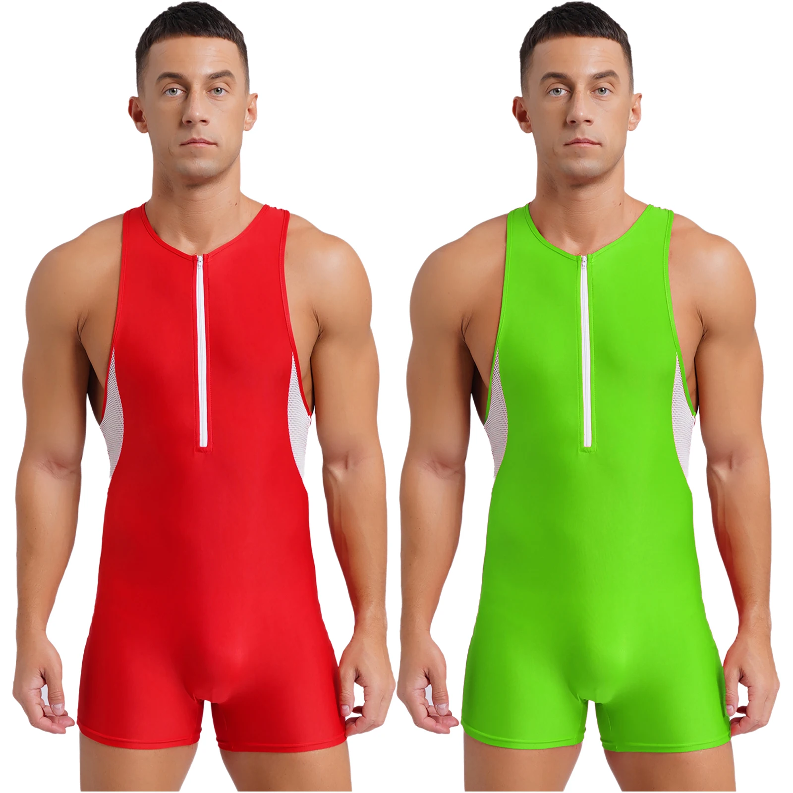 Men Water Sports Surfing Fitness Yoga Shorts Hollow Out Mesh Patchwork Jumpsuit Wrestling Singlet Cycling Bodybuilding Shapewear