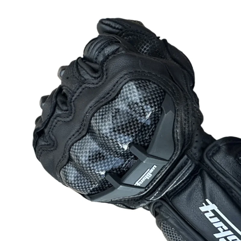 Motorcycle Gloves Men's Genuine Leather Carbon Fiber Safety Defense Motocross Touch-screen Outdoor