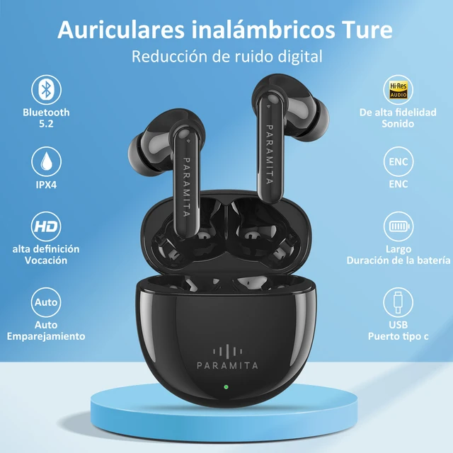 Auriculares TWS con Bluetooth, cascos inalámbricos Hifi estéreo con  reducción de ruido, Auriculares deportivos HD con micrófono para llamadas  para iPhone y Xiaomi - AliExpress